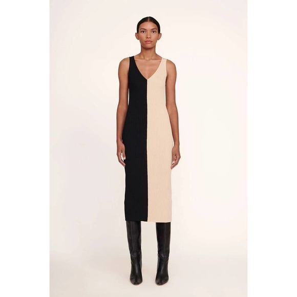 STAUD Dresses & Skirts - Staud Dana Colorblock Dress in Buff & Black M